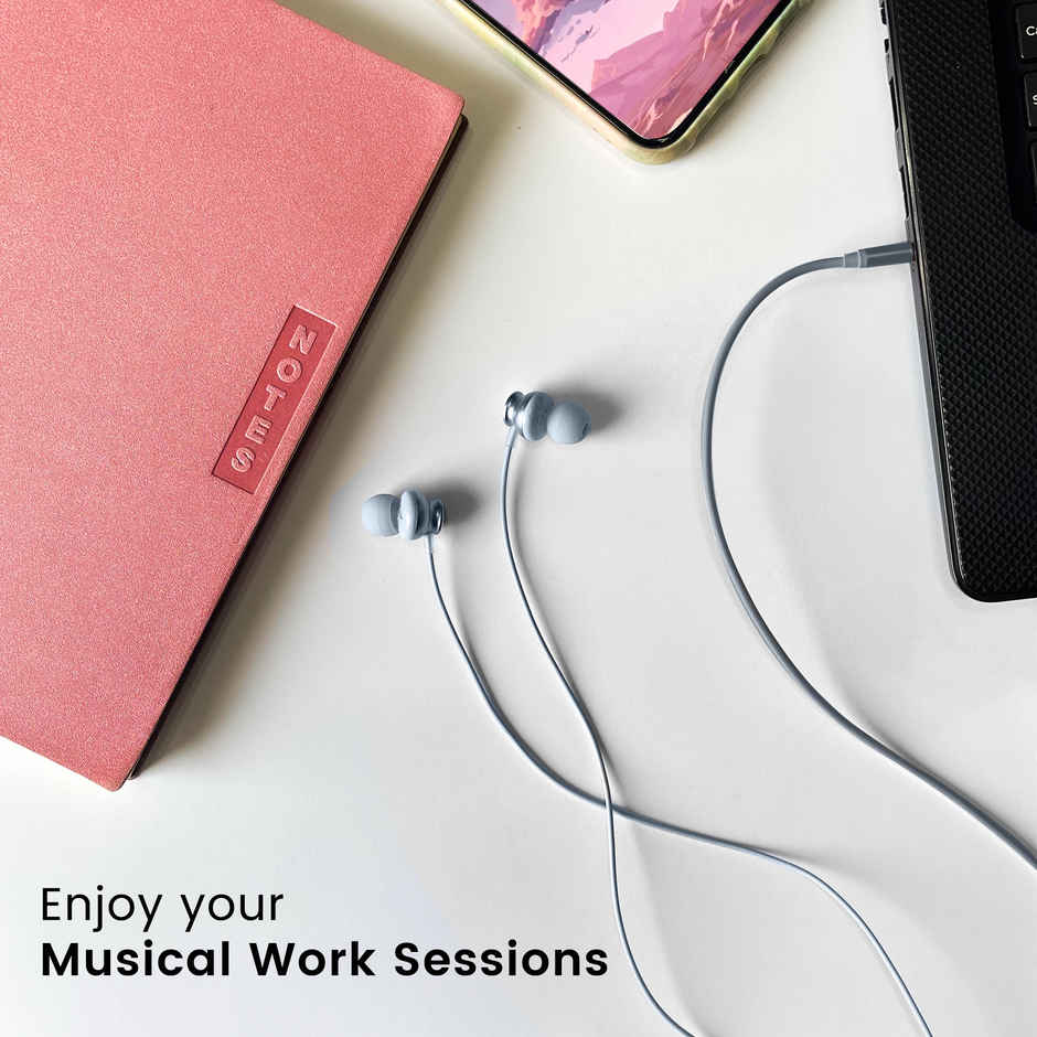 Ambrane Wired Earphones with Mic, Powerful HD Sound with High Bass 3.5mm Jack (Stringz 38)