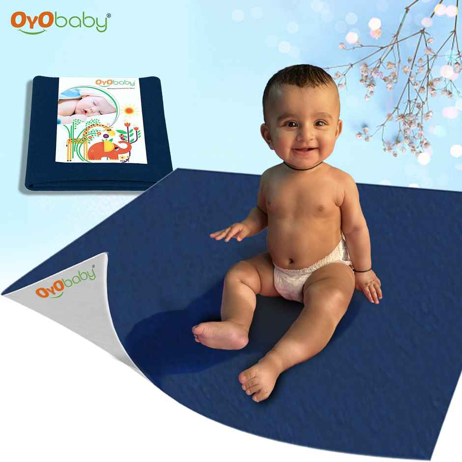 Oyo Baby Dry Sheet Size 50X70Cm, Pack Of 3, Salmon Rose, Royal Blue & Peach