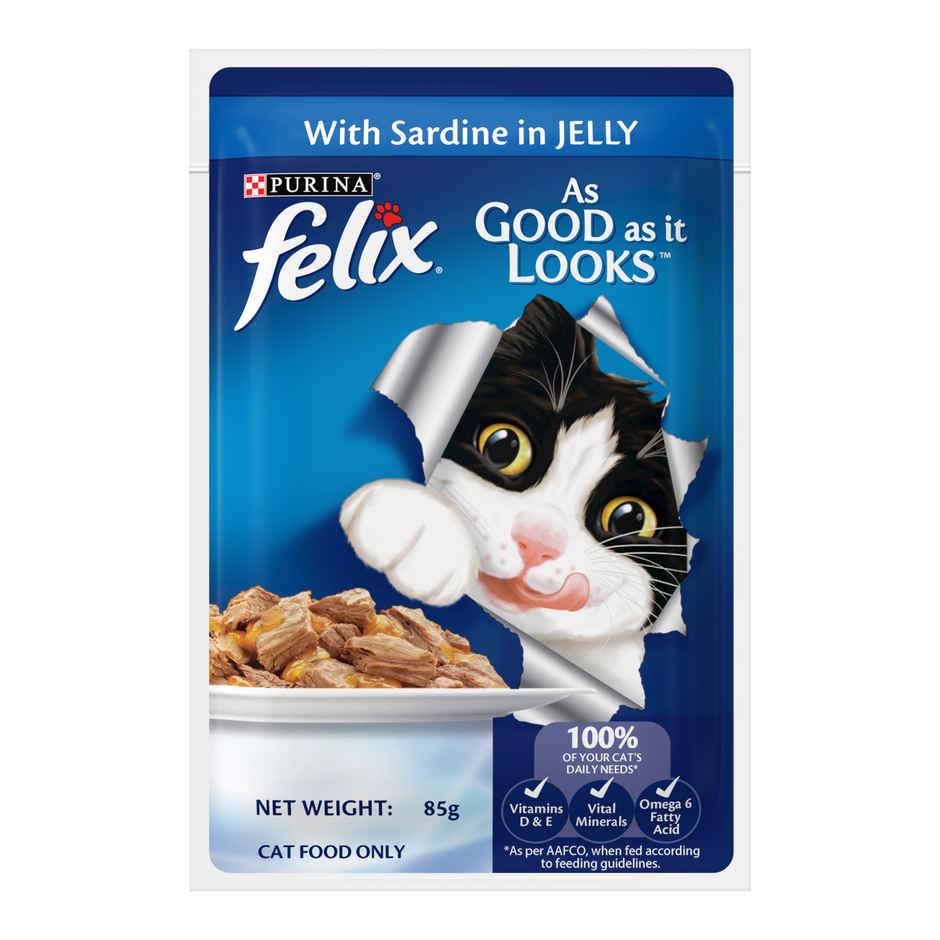 Felix Sardine Jelly Wet Cat Food Adult | Complete & Balanced