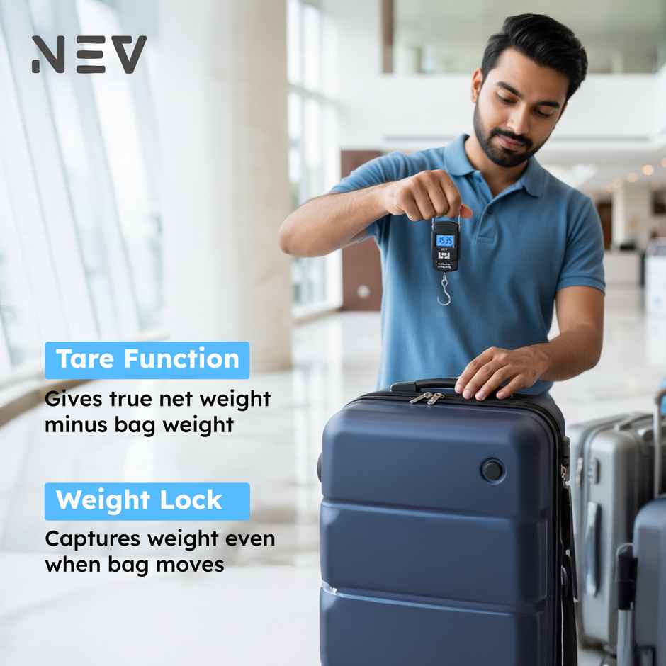 NEV Veyo Multi-Unit Digital Luggage Scale | Black - 50 kg