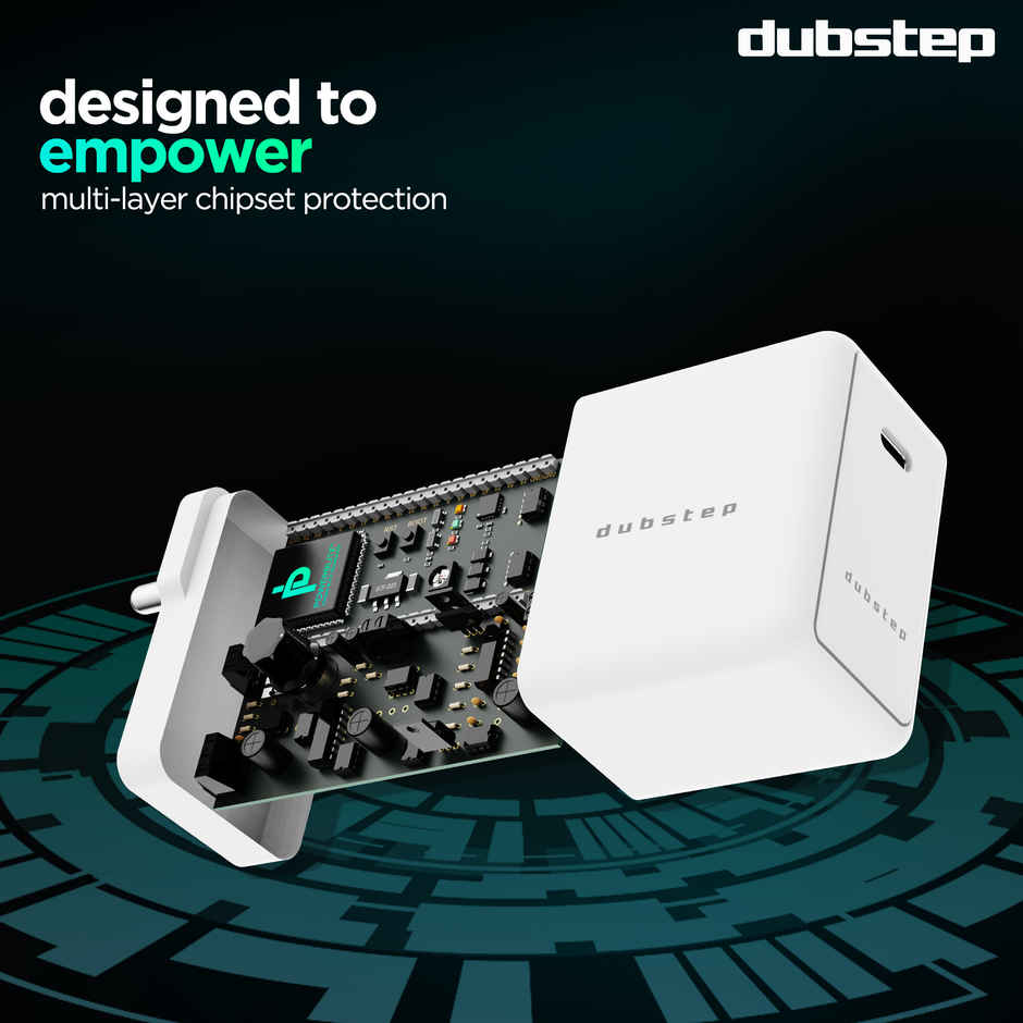 Dubstep Sprint All-in-one 30W 6A Charger with Type-C to Type-C Cable Supports All Fast Charging Technologies(Cable Included) - Red