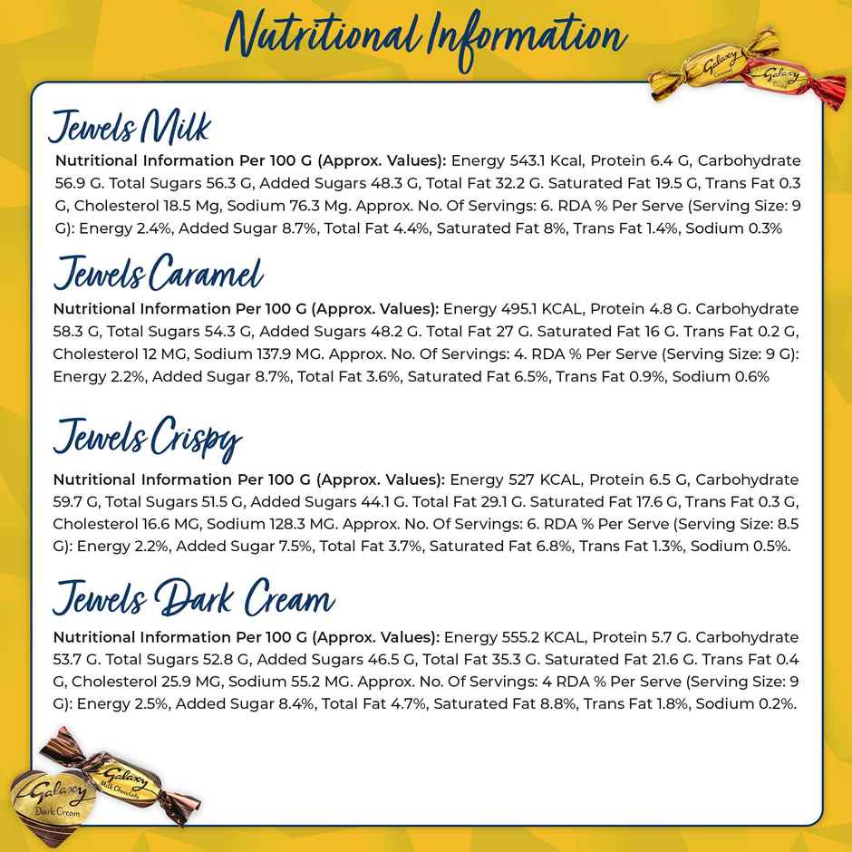 Galaxy Jewels Valentine's Day Chocolate Pack of 4 Imported Flavors