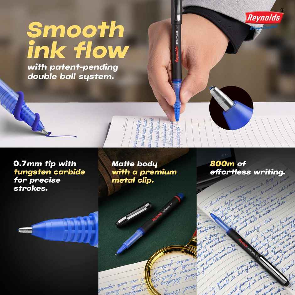 Reynolds R7 Roller Ball Pen For Professional (Blue Pen)