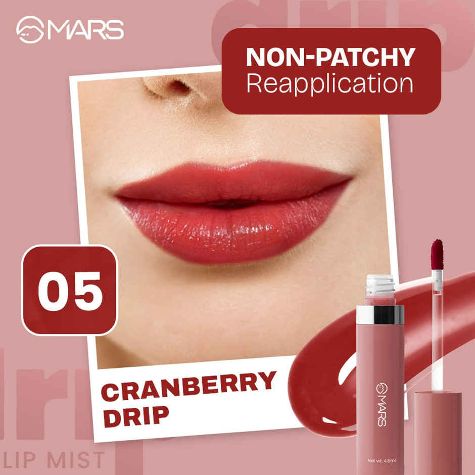 MARS Cosmetics Drip Lip Mist for Women | 4.5 ml | 05-Cranberry Drip