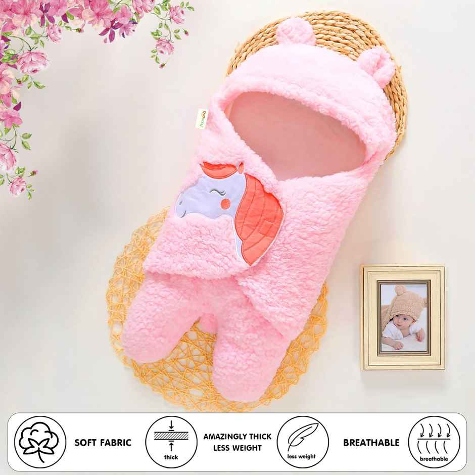 Oyo Baby Baby Blanket New Born Babiesall Season Unicorn Plain Pink