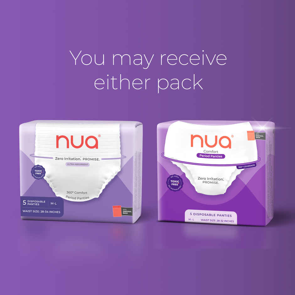 Nua Comfort Disposable Period Panties M-L | Ultra-Absorbent | Pack of 5 Panties