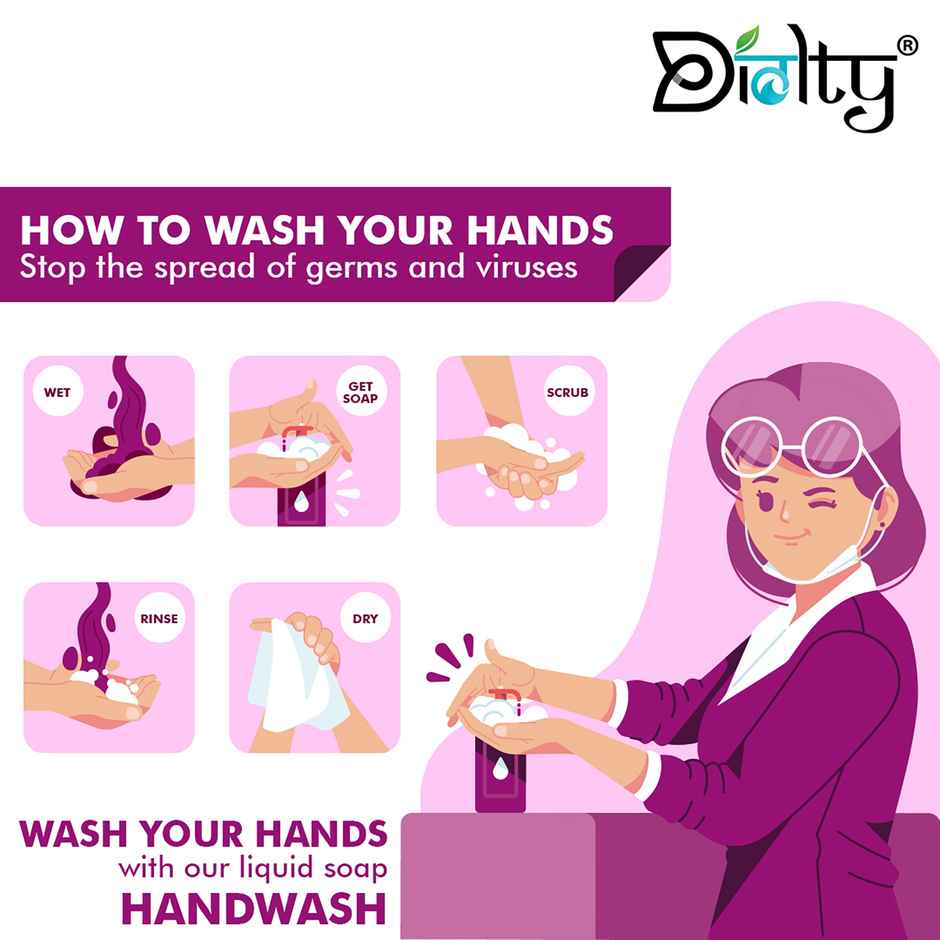 Diolty Hand Wash Protection From Germs Hand Wash Liquids Liquid Handwash (Lavender) 5 l