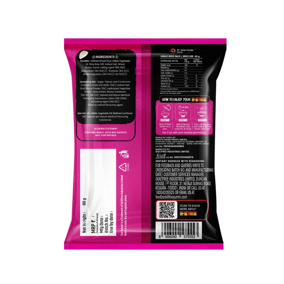 Too Yumm K-Bomb Ramen Mi Goreng Instant Noodles | Sweet n Spicy Flavour | Korean Veg