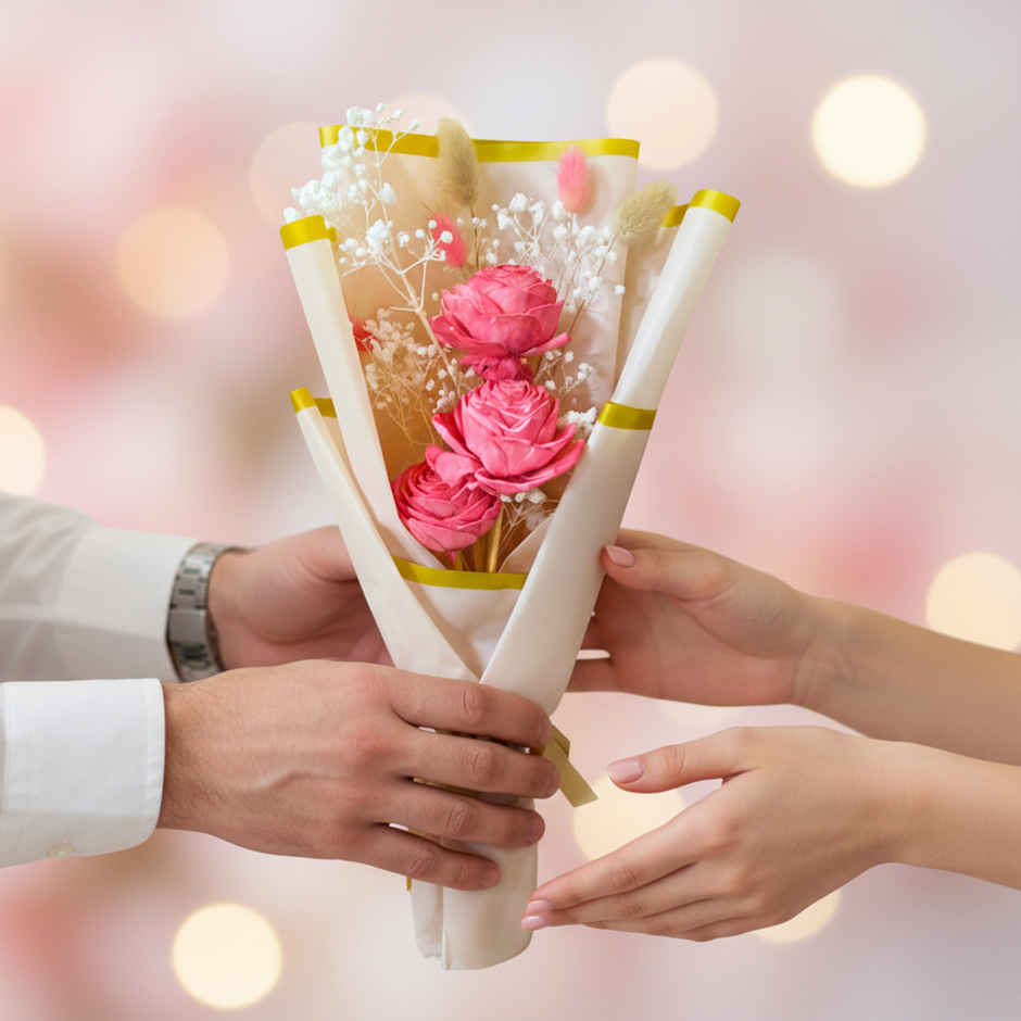 Red Dried Flower Love Bouquet | Ideal for Gifting | Special You