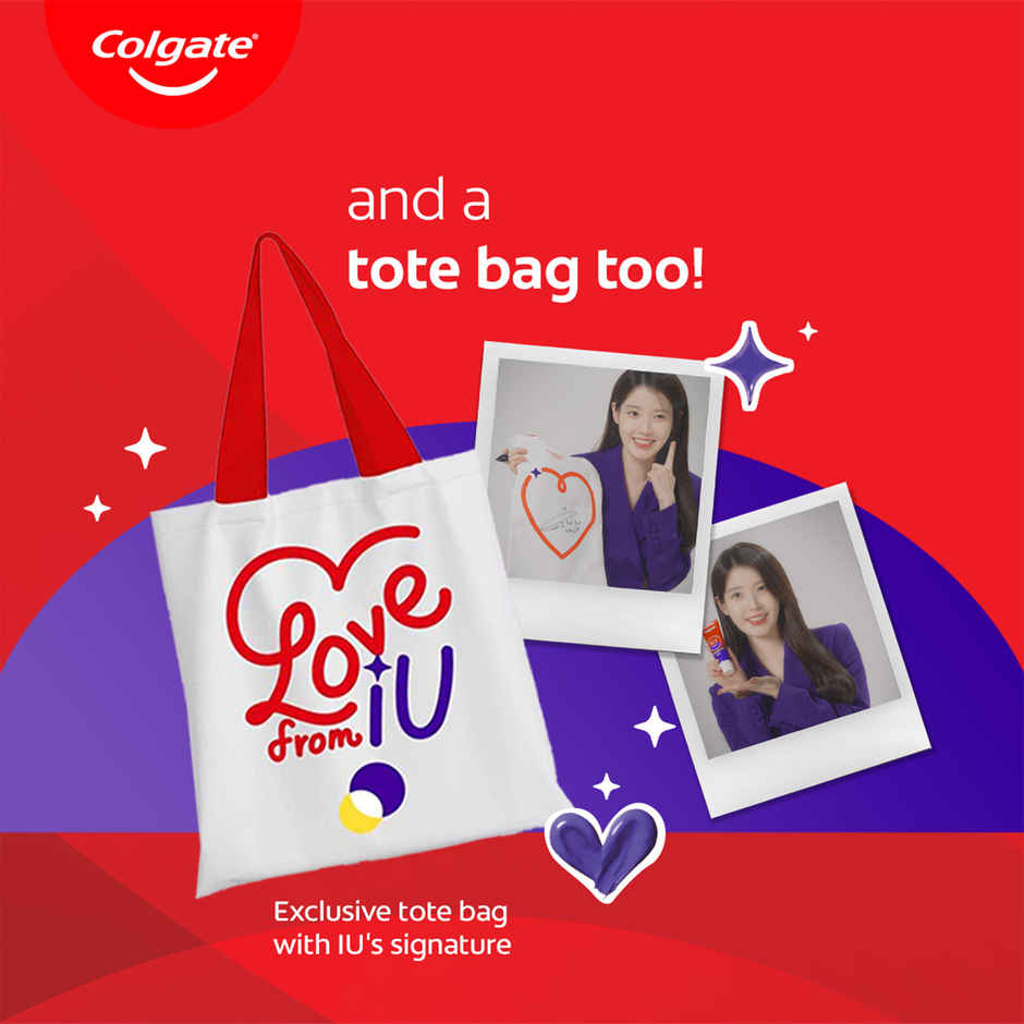 Colgate Visible White Purple Special Edition Kit with IU | Signed Gratitude Journal & Tote Bag