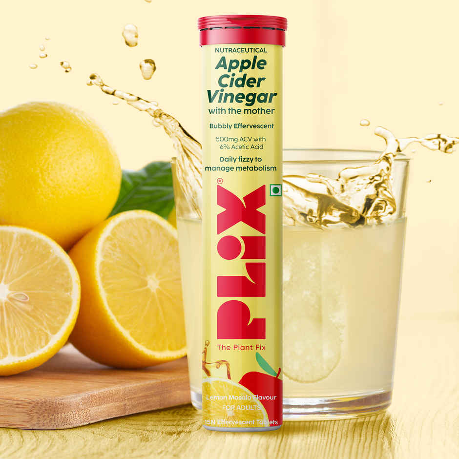 Plix Apple Cider Vinegar Effervescent for Weight Loss (Lemon Masala) - Pack Of 1