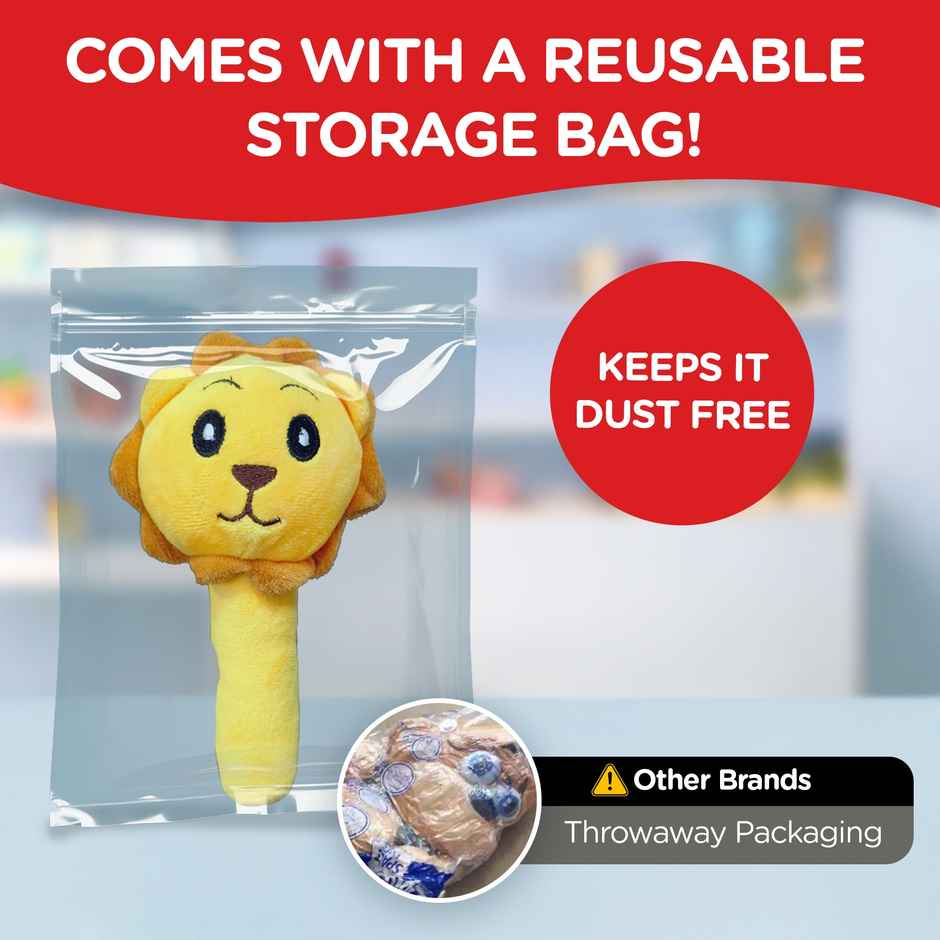 Michelle's Lion Rattle Plush Soft Toy for Kids and Adult | Perfect For Gifting