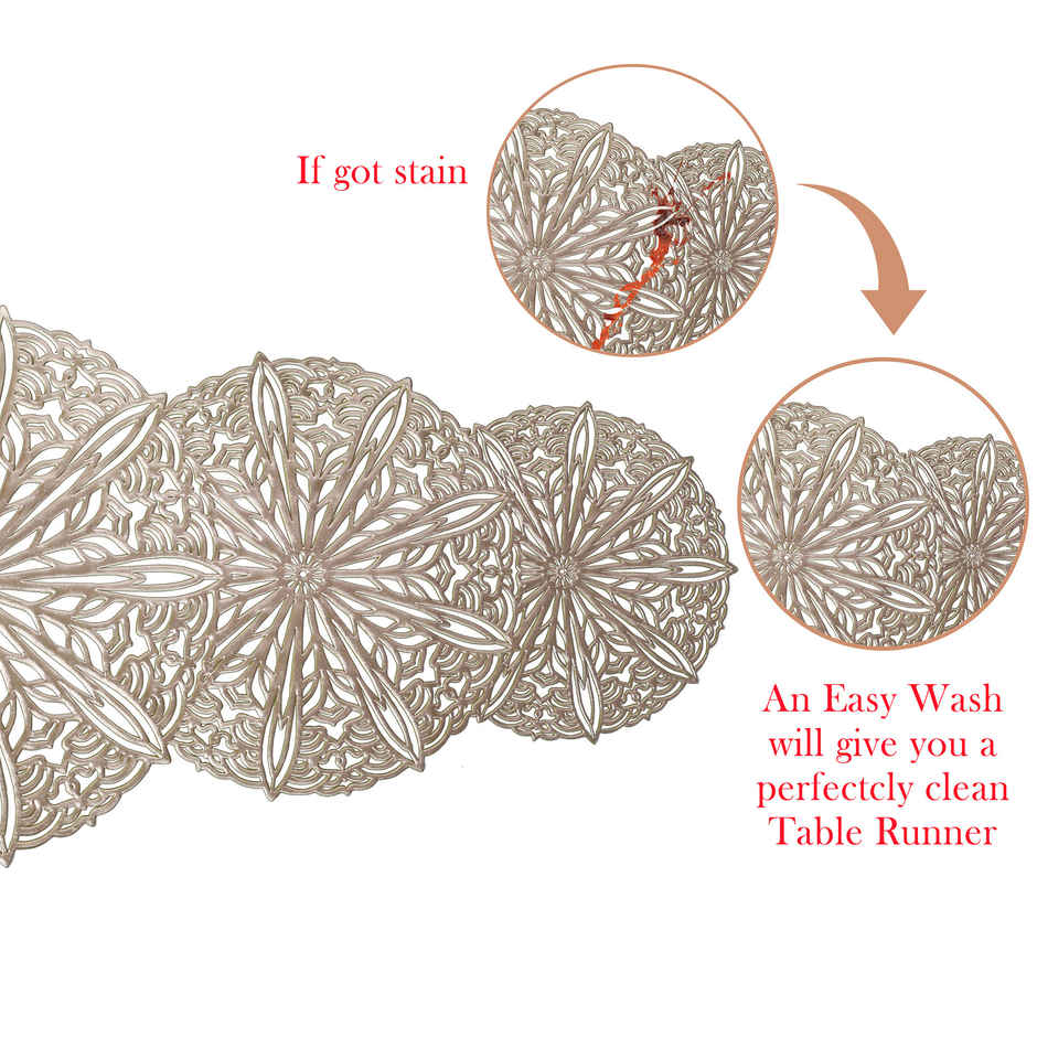 Kuber Industries Table Runner|Dining Table Runner|Gola Table Runner Cloth|Golden