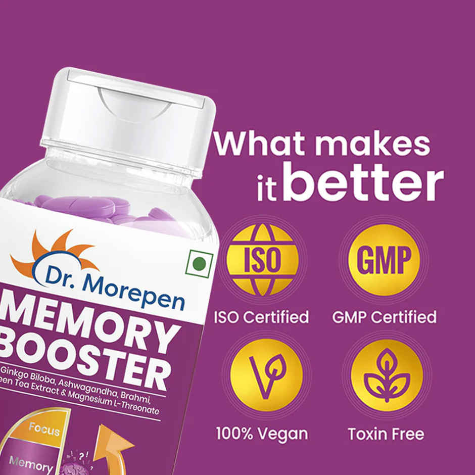 Dr. Morepen Memory Booster Brain Supplement Helps in Concentration, Focus