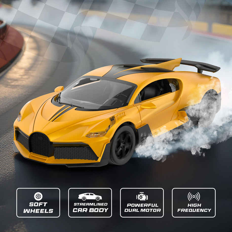 SEEDO Remote Control Car 1:16 , 2.4 GHz, USB Rechargeable, Fast Speed Thunder Bird Car | Yellow