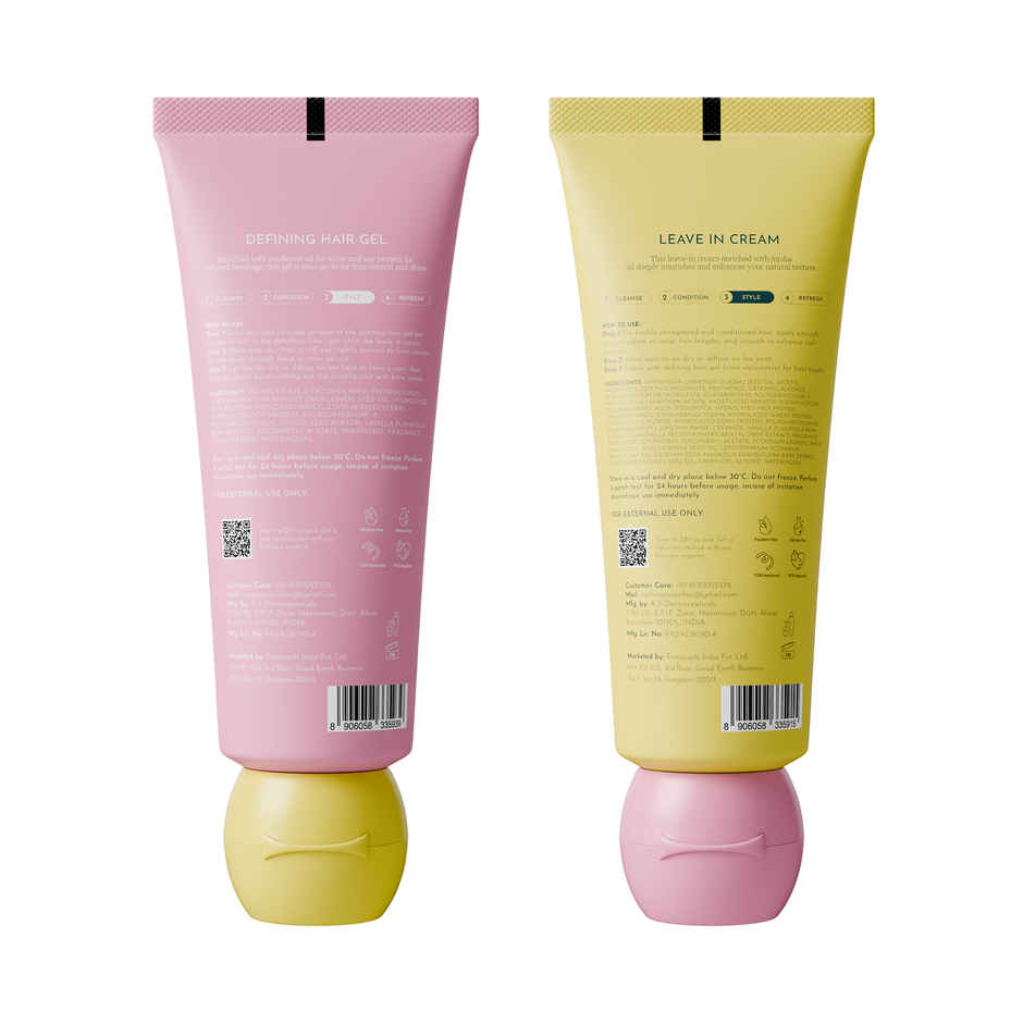 Fix My Curls Protein Styling Duo Enriched With Jojoba Oil & Sunflower Oil|Curl Defining Cream & Gel