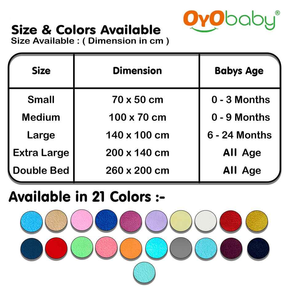 Oyo Baby Waterproof Dry Sheet M 100Cm X 70Cm, Rani Pink
