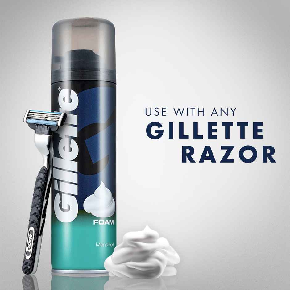 Gillette Classic Menthol Shave Foam (196g) & Gillette Mach3 Menâ€™S Razor With 2 Cartridges (1pc) Combo