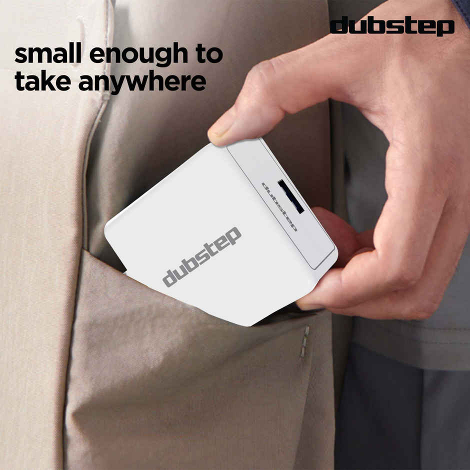 Dubstep Sprint All-in-one 25W 5A Charger with Type-C Cable Supports All Fast Charging Technologies (Cable Included) - White, Red