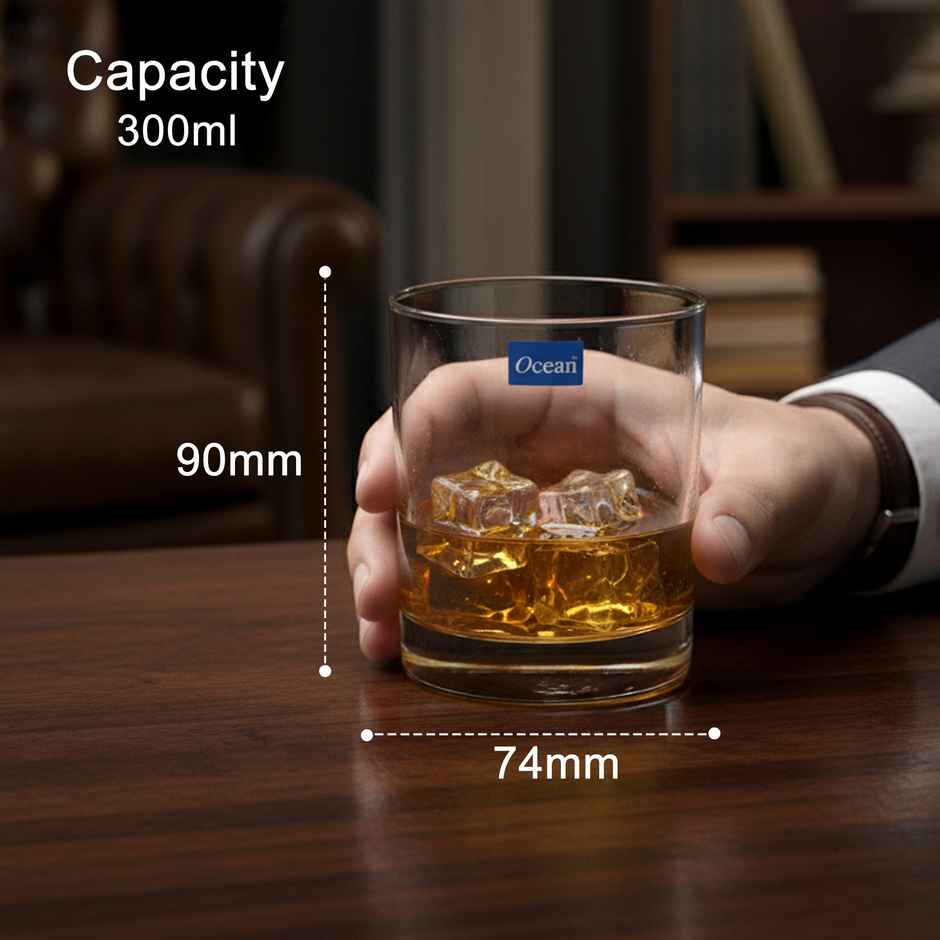 San Marino Whisky Glass Set | 300 ml | Premium & Durable | Ocean Glassware