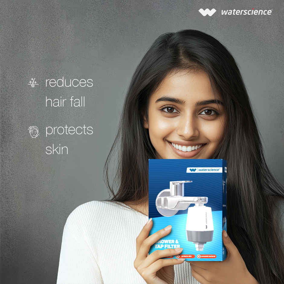 Waterscience Cleo Shower and Tap Filter for Hard Water - Borewell/Tanker Water, Model CLEO-SFU-717