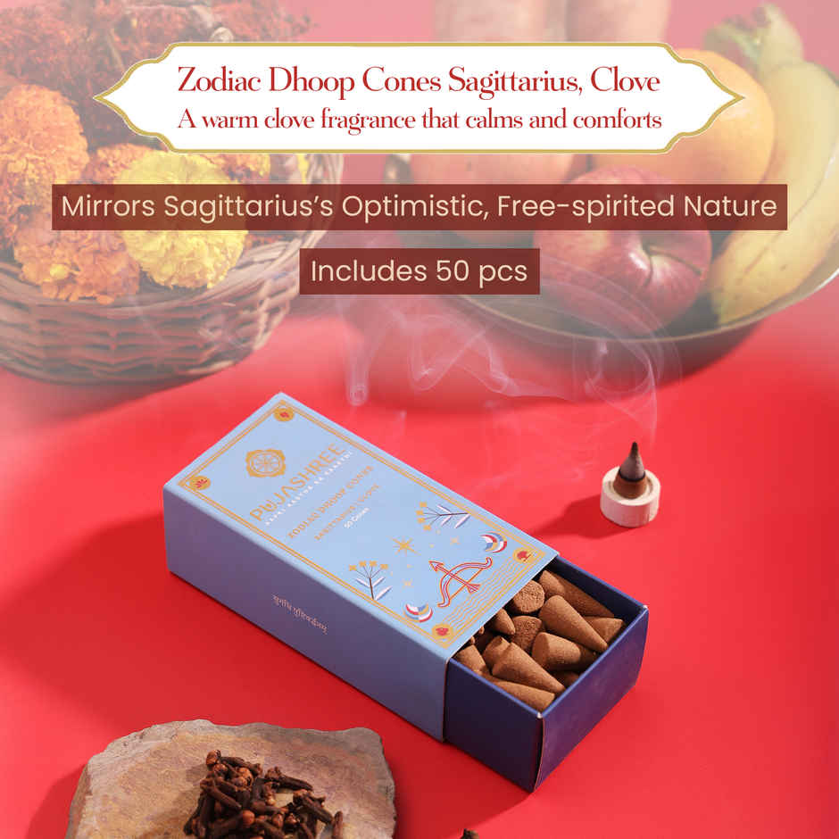 Pujashree Zodiac Dhoop Cones | Sagittarius - Clove