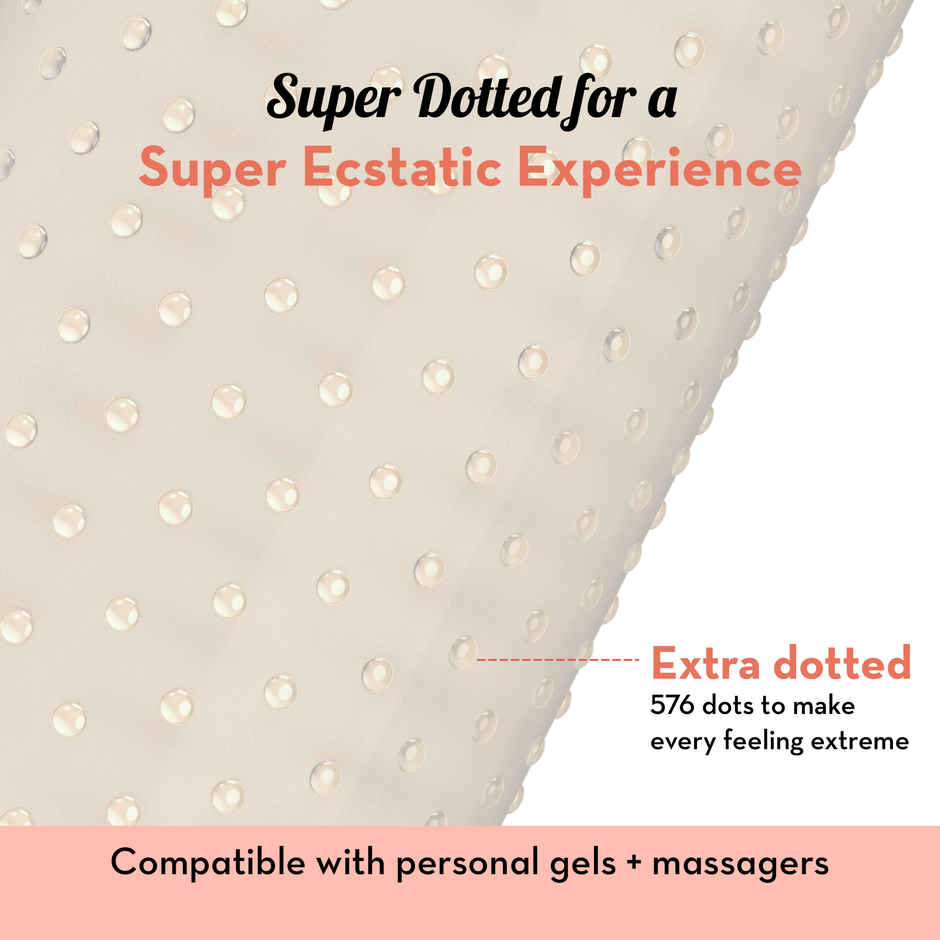 Plush Male Condom-Love Glove-Super Dotted | Designed For Women Pleasure(10pc) & Plush Phlic Lubricant - Natural(50gms) Combo