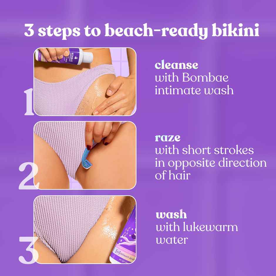 Bombae Bikini Line Hair Removal Razor For Women Safe And Clean (Pack Of 2) Combo
