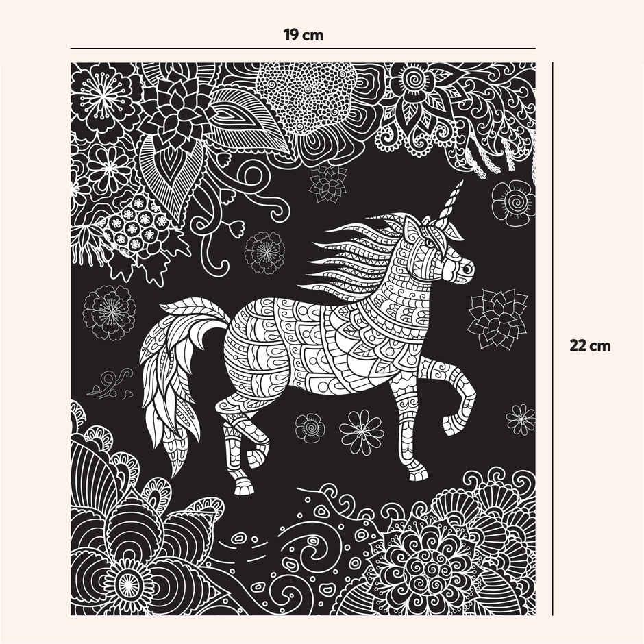 Little Berry Junior Neon Unicorn Mandala Art Colouring Kit - Art Craft Kit Girls - Lb91