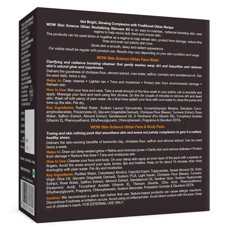 Wow Skin Science Ubtan Glowing Skincare Kit For Men & Women