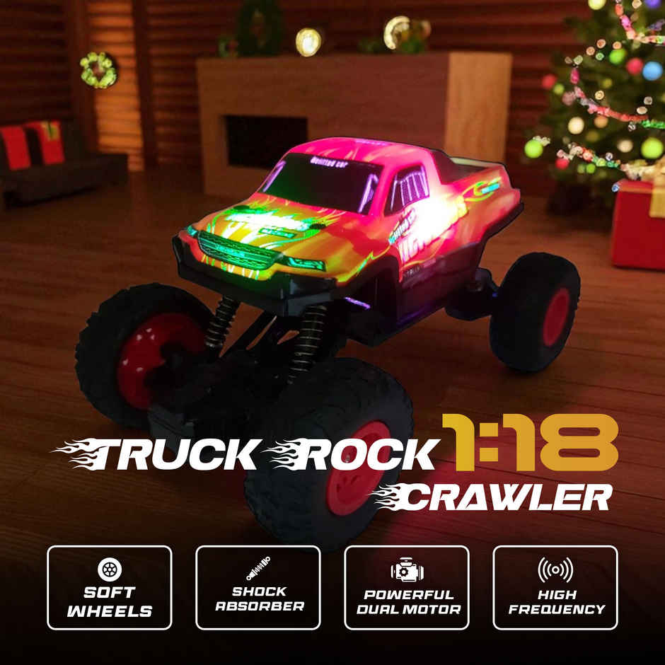SEEDO Remote Control Car 1:18 , 2.4 GHz, Type-C Rechargeable, Fast Speed Rock Crawler Truck PVC|Red