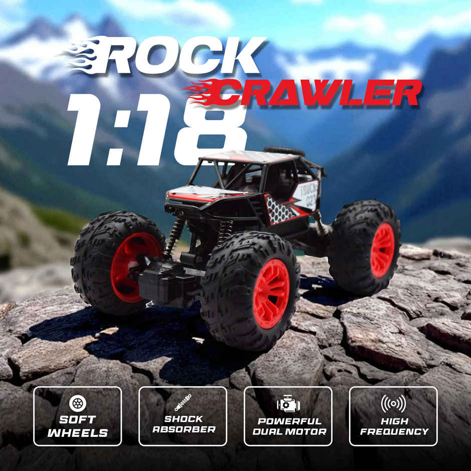 SEEDO Remote Control Car 1:18 , 2.4 GHz, Type-C Rechargeable, Fast Speed Rock Crawler | Red