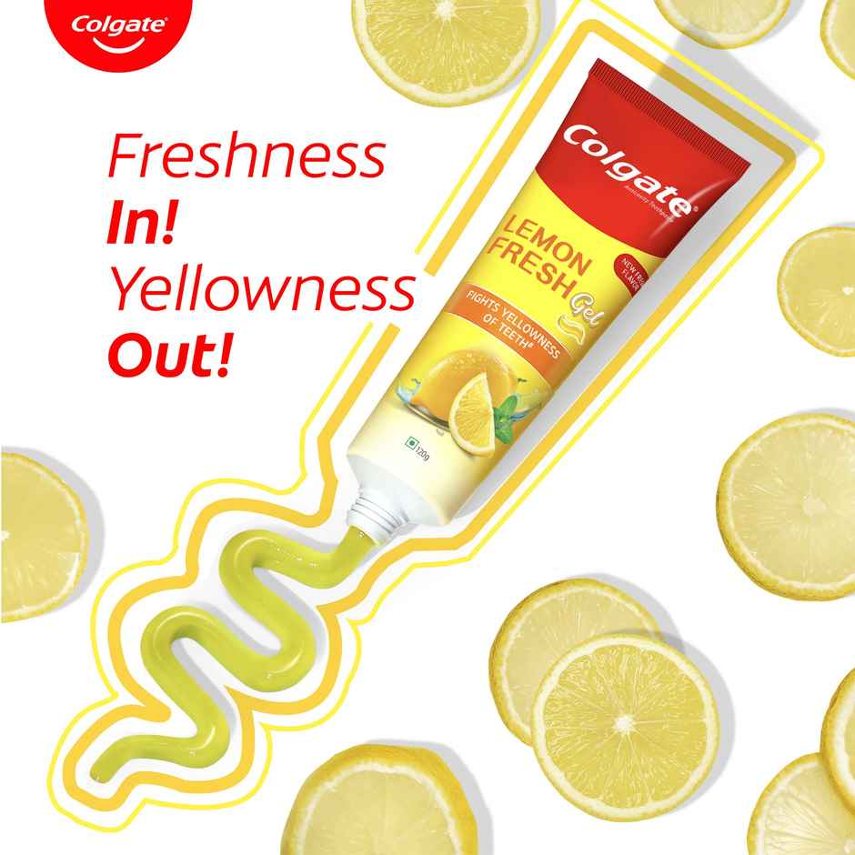 Colgate Lemon Fresh Gel Toothpaste | Fights Yellowness of Teeth | Freshens Breath