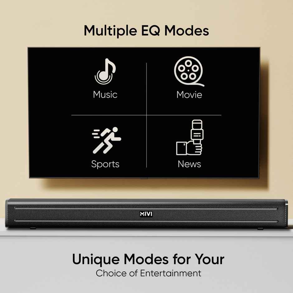 Mivi Fort R190 Soundbar,160 Watts,2.1 Channel And Eq Modes,Bt V5.1 160 W Bluetooth Soundbar
