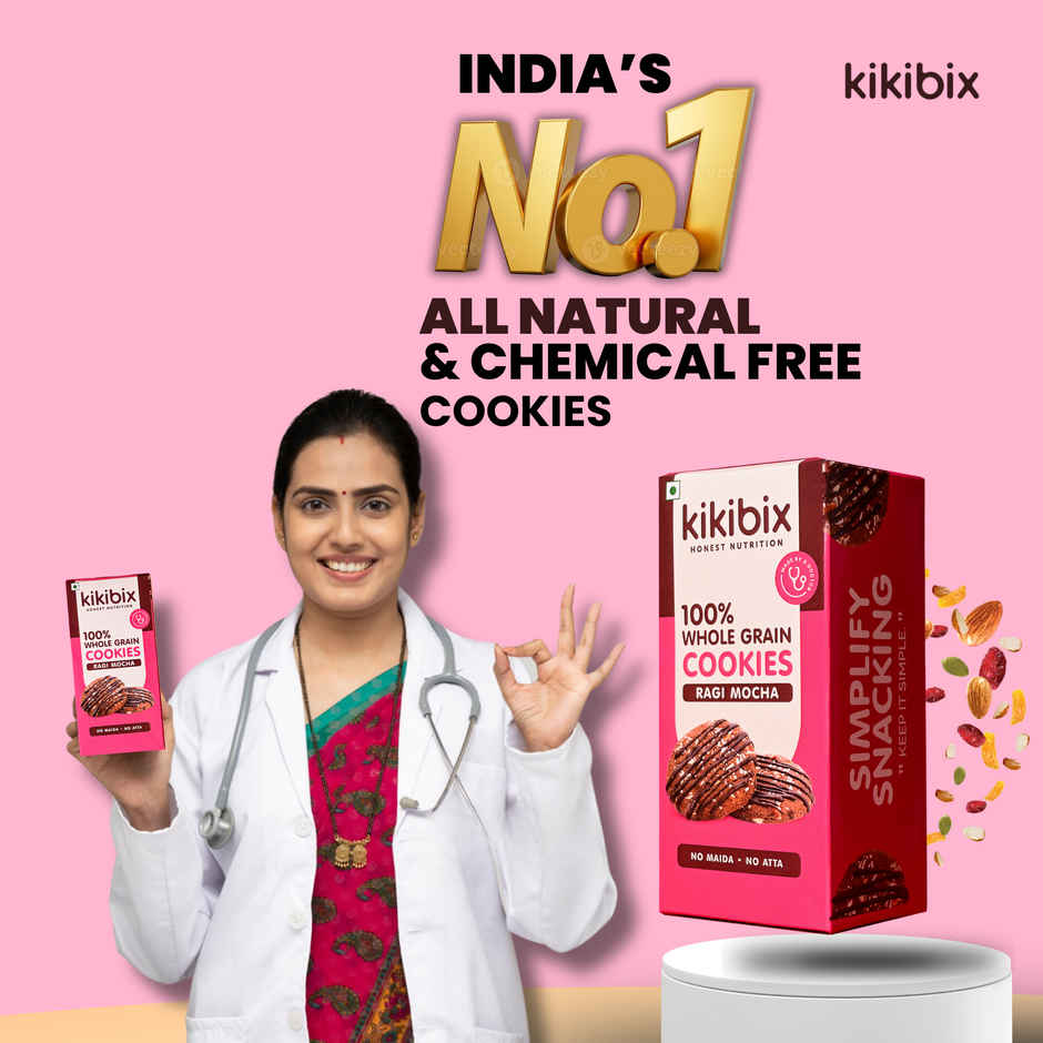 Kikibix Ragi Chocolate Cookies, Healthy Choco Biscuits, Millets, No Maida