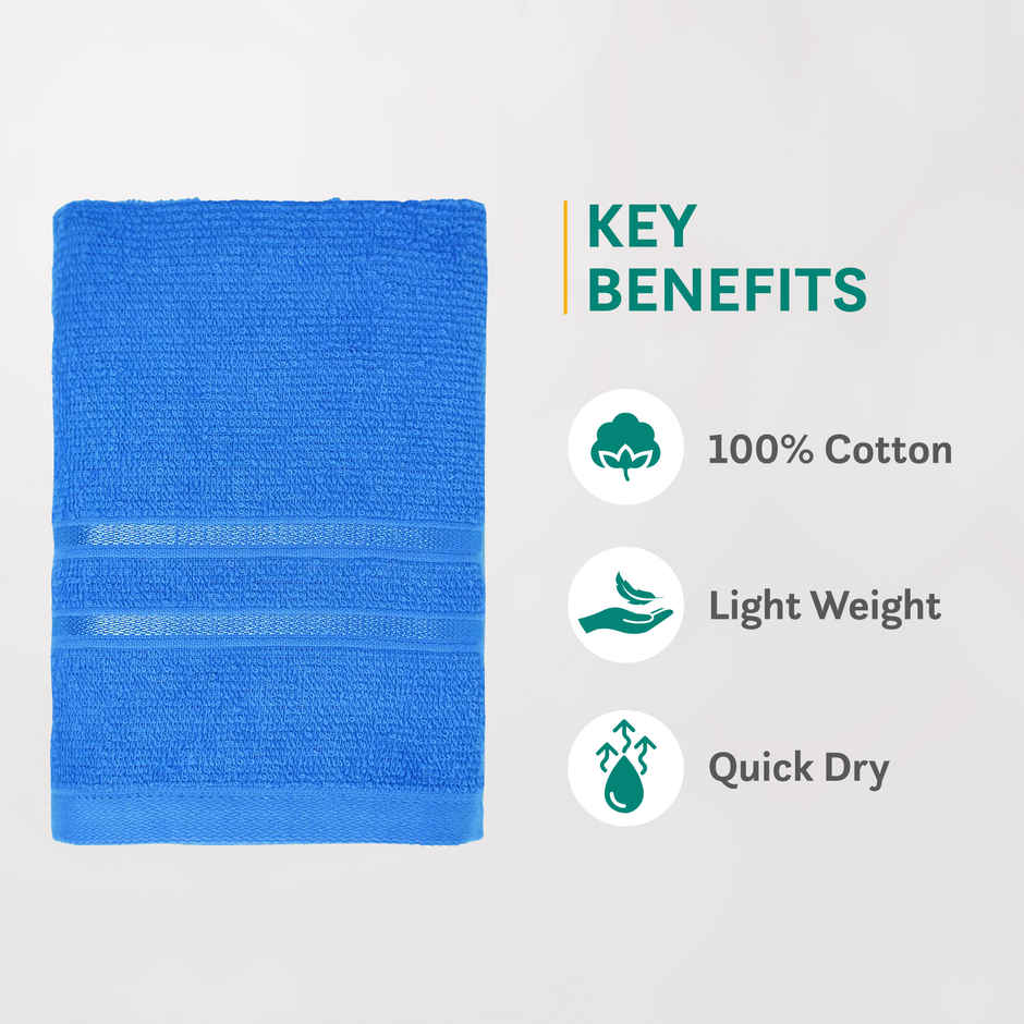 Home Elegance by myTrident Comfort Living Cotton Hand Towel Set | 40cm x 60cm | 400 GSM | Ocean Blue