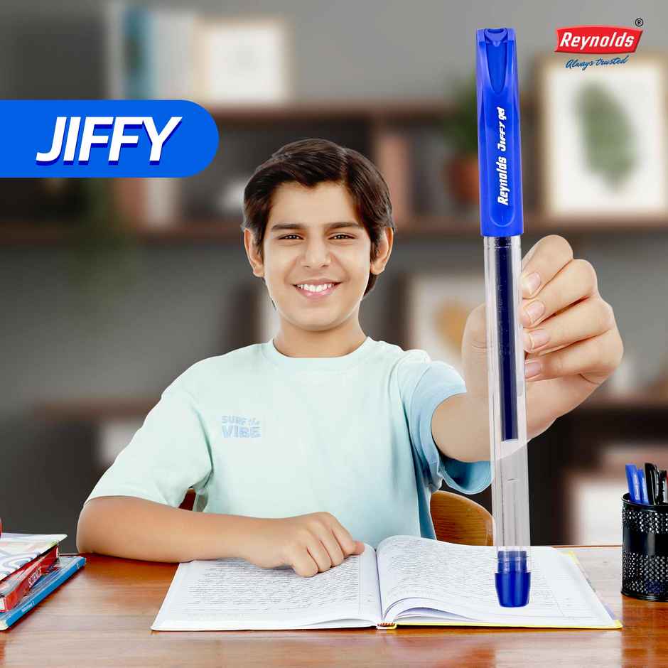 Reynolds Jiffy Gel Pen Set (5 Blue Pens)