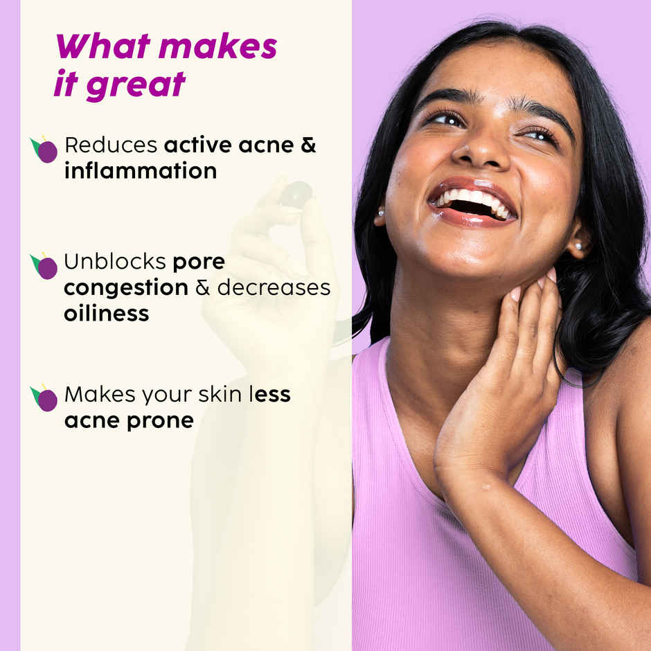 Plix The Plant Fix Jamun Face Wash and Active Acne Serum Combo For Active Acne & Oil Control