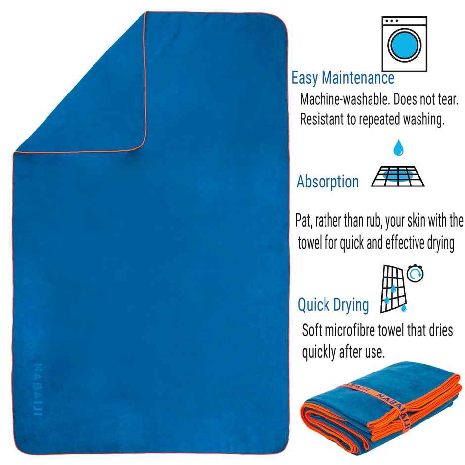 Decathlon | Nabaiji Microfiber Quickdry Towel | 200 GSM | L | Petrol Blue, 80x130cm