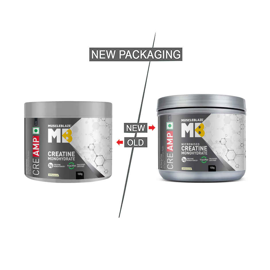 MuscleBlaze Mirconised Creatine Monohydrate CreAMP Powder | Unflavoured, 32 Servings