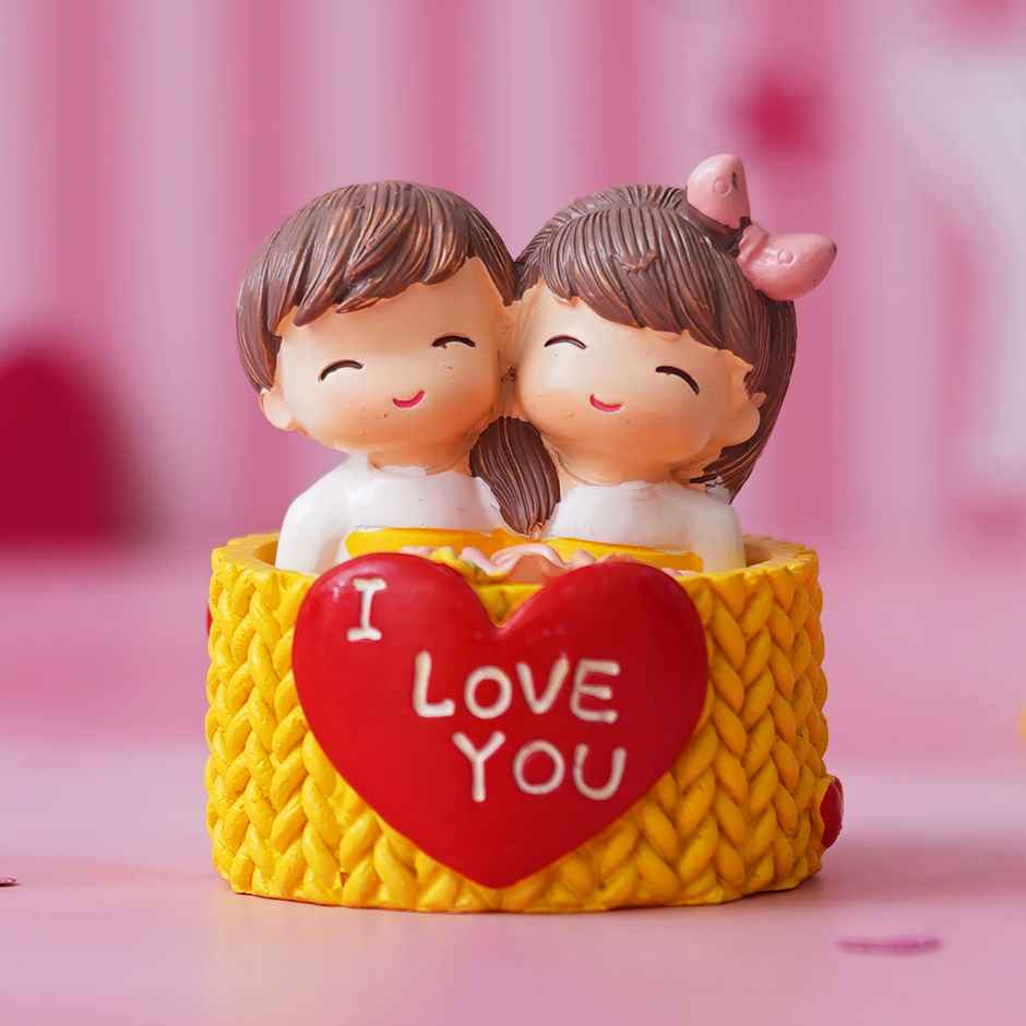 Resin Cute Couple Statue "I Love You" | Valentine Gift | EcraftIndia