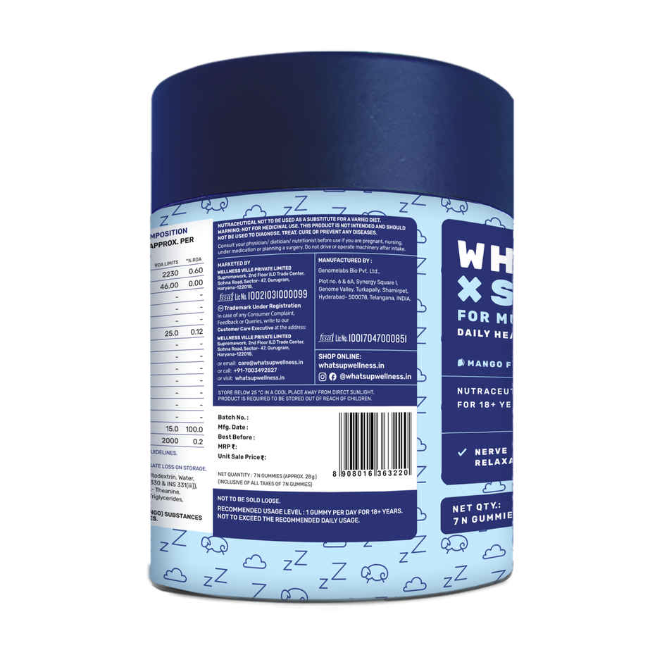 What's Up Wellness Melatonin Sleep Supplement