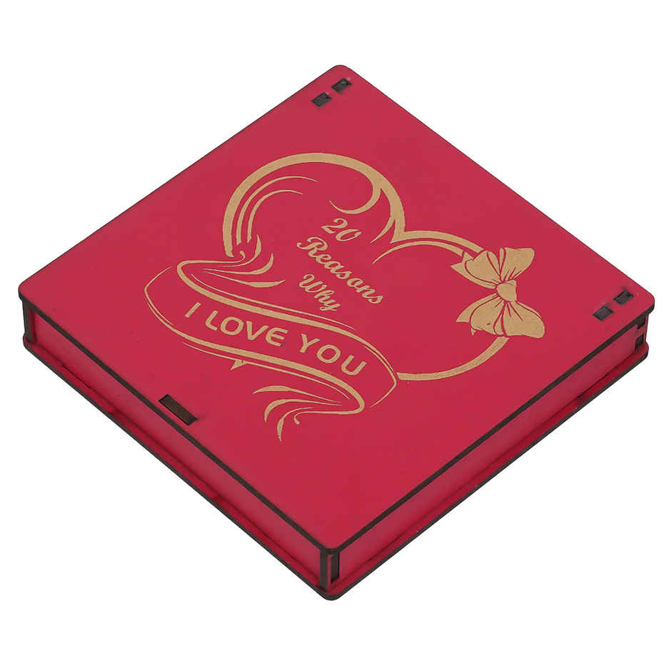 Wooden Love Notes Message Heart Gift Box Set | eCraftIndia