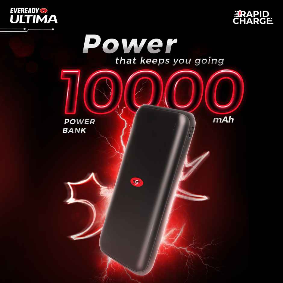 Eveready Ultima 10000 mAh Regular | Power Bank With Cable and Analog Display - PB01