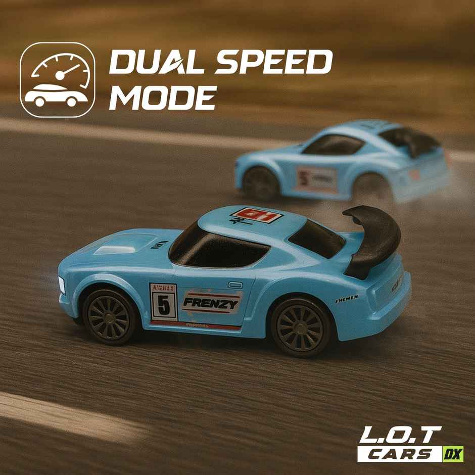 RC Drift Car with 4 extra wheels, 20kmph & Boost Mode | Flare - Underground Blue