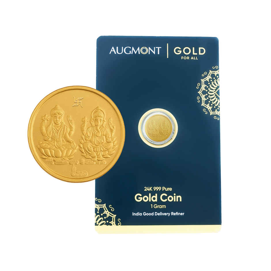Lakshmi Ganesh Pure Gold Coin | 24 Karat 999 Pure Gold Coin | 1 g | Augmont