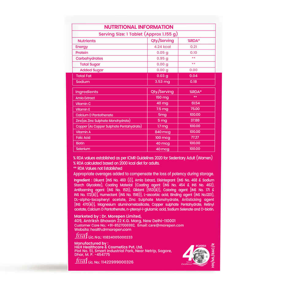 Dr. Morepen Biotin+ Advanced for Hair Growth, Skin & Nails Health