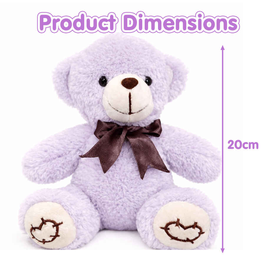 Kidology Cute Teddy Plush Stuffed Toy | Purple - 20 cm