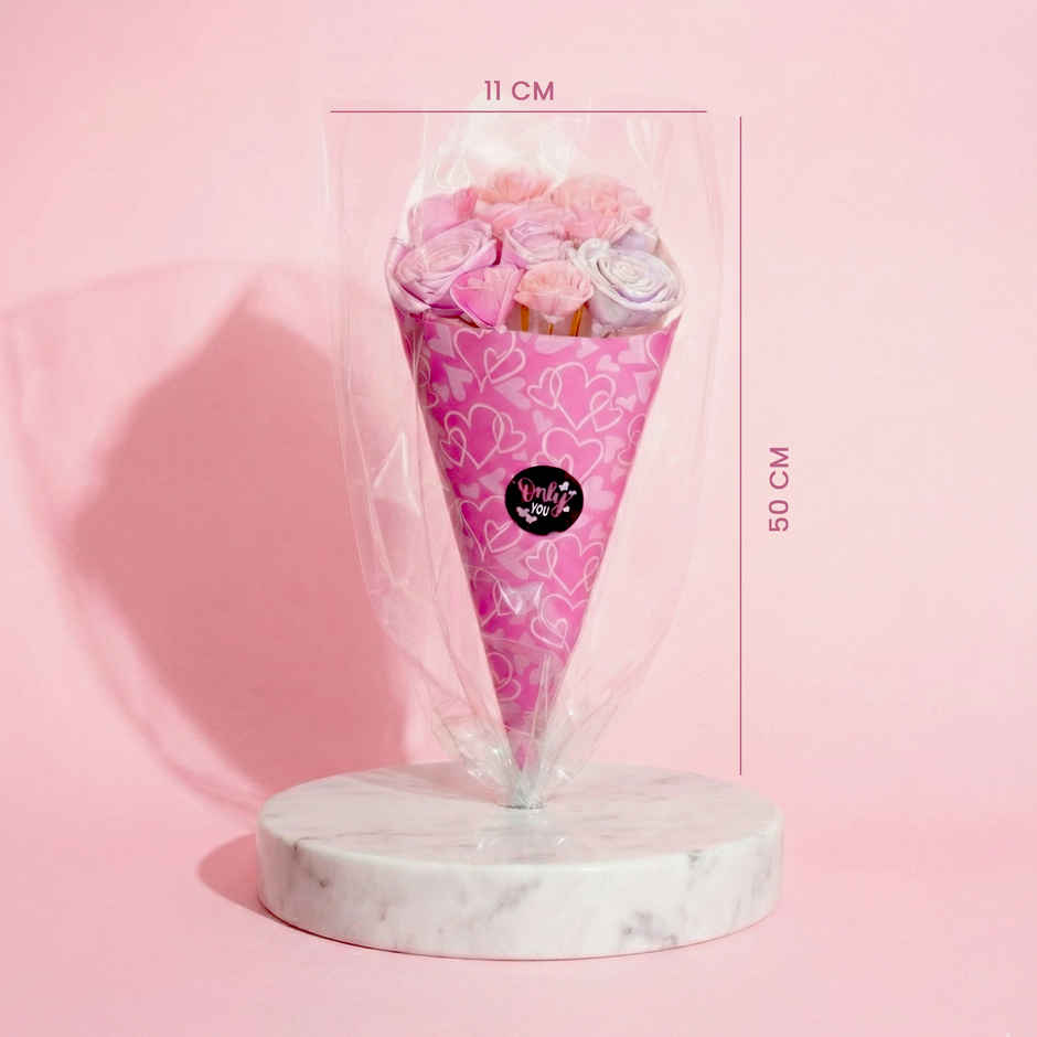 Rose and Lilac Love Flower Bouquet with Fragrance Spray | Ideal for Gifting | IRIS