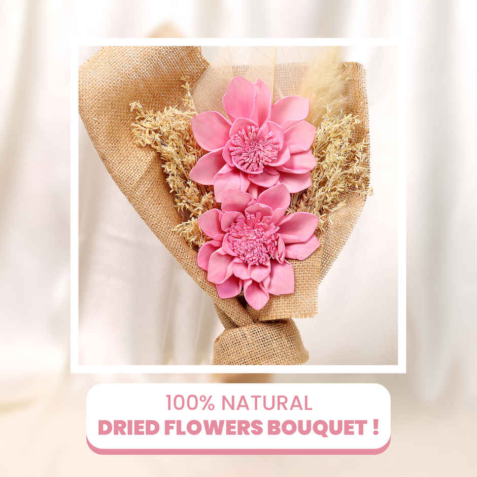 Pink Dahlias Natural Dried Flower Bouquet | Eternal Blooms